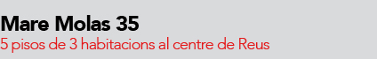 Solmunt. Pisos de 3 habitacions al centre de Reus